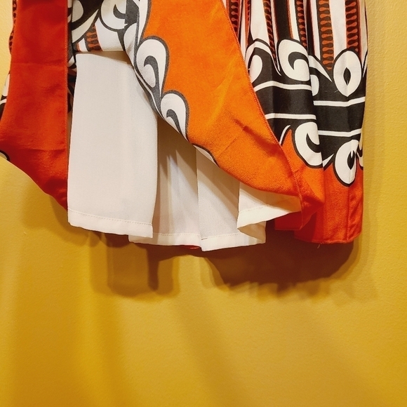 Anna Sui | Women's Mixed Print V-Neck Striped Mini Dress (Size Large) - Picture 11 of 14